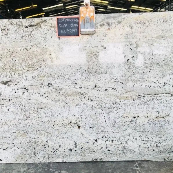 Textured azul white granite slab for sale