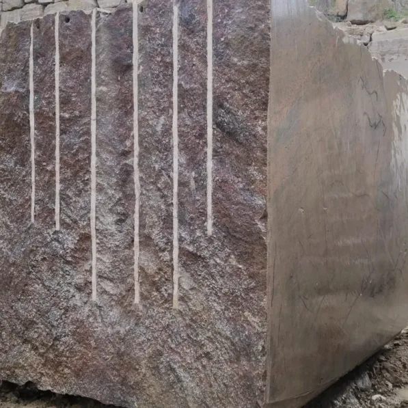 red multi rough granite block 2