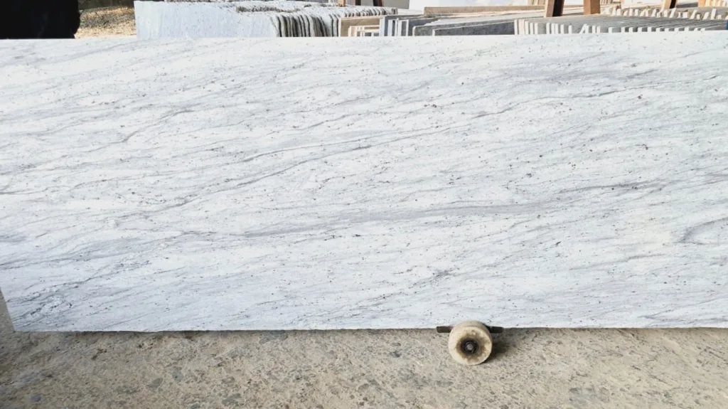 river white granite slab with gray veins
