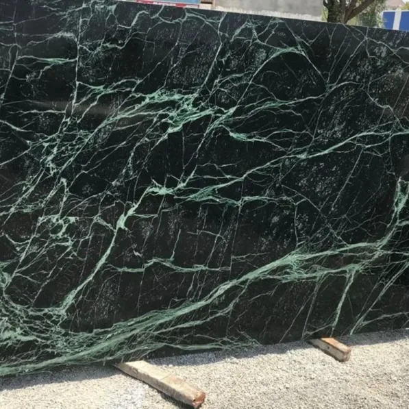 Dark spider green marble with spider veins