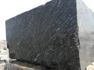 Large block of black granite stone